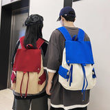 Kylethomasw Large Capacity Waterproof Women Backpack Multi-pocket College Teenage Girl's Draw String Schoolbag Laptop Backpack Men Bookbag