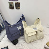 Kylethomasw Korean Ulzzang Messenger Bag Women New 2023 Nylon Bags Multipockets Crossbody Bags For Women School Book Shoulder Bag Girls Sac