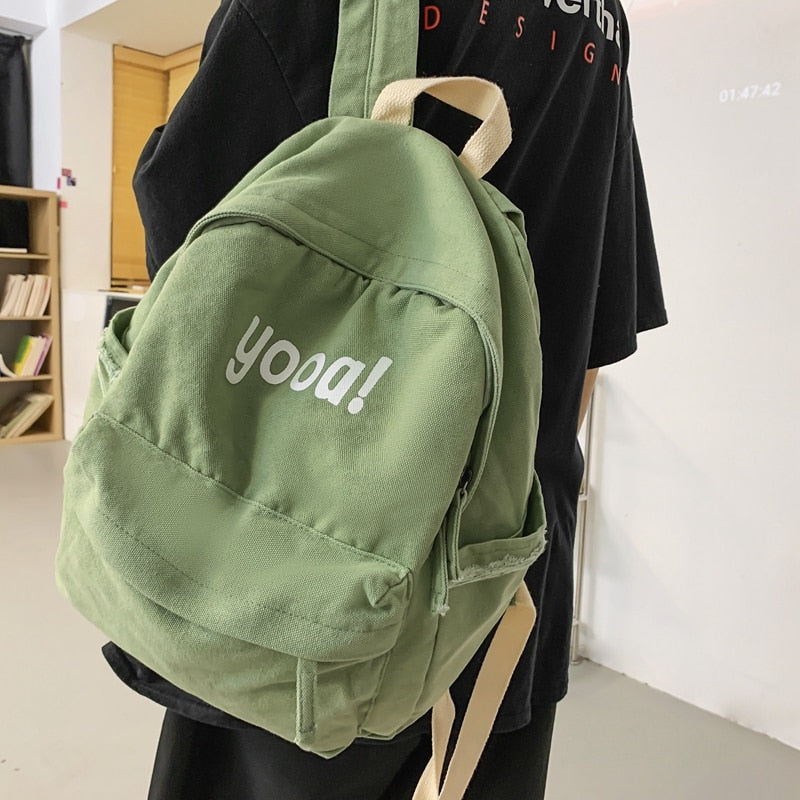 New Cool Girl Boy Soft Canvas Laptop Student Bag Trendy Women Men College Bag Female Backpack Male Lady Travel Backpack Fashion
