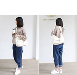 Kylethomasw Girl Handbag Canvas Teenager Shoulder Bags Teenage Women Messenger Bags Ladies Casual Bags Teen Purse Crossbody Purse