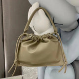 Designer Fashion Women's Handbag Soft Pleated Solid Color Shoulder Bag Large Capacity Luxury Shopping Tote Female Casual Bags