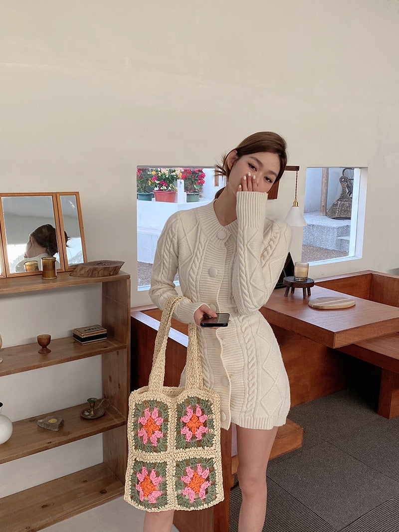 Kylethomasw Casual Crochet Flower Women Shoulder Bags Hollow Paper Woven Lady Handbags Handmade Summer Beach Straw Bag Small Tote Purses