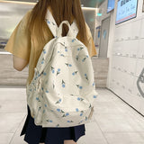 Kylethomasw Kawaii Waterproof Lady Print Backpack Women Laptop Book Bag Female College Backpack Trendy Girl Fashion Floral Travel School Bag