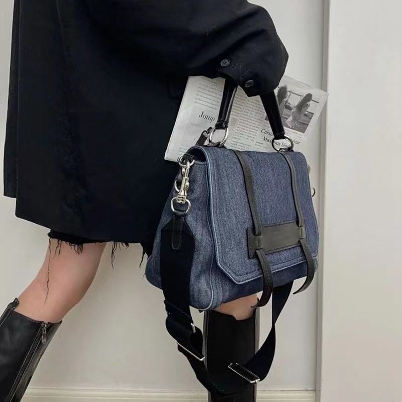 Kylethomasw Vintage Luxury Designer Denim Shoulder Bag for Women Large Capacity Simple Casual Fashion 2023 New Trend Female  Handbag
