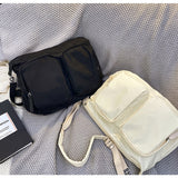 Kylethomasw Tilorrraine solid color double pocket locomotive messenger bag street style new single shoulder  crossbody bags for women