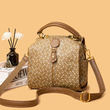 Kylethomasw  Luxury soft leather three with backpack female bag new temperament crocodile pattern handbag square small bag