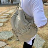 Kylethomasw Canvas Backpacks Women Solid Students Preppy School Bag for Teenager Girls Ladies Travel Backpack Bookbag New Korean