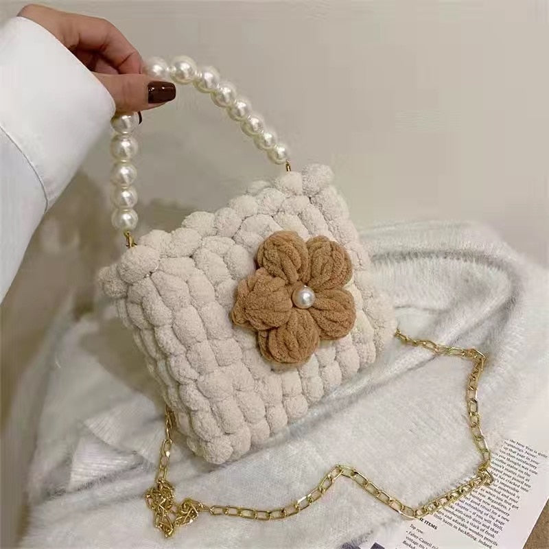 Kylethomasw Complete Bag Sweet Flower Bag Hand Woven Bag Strip Wool Handmade INS Hot Sale Crochet Flower Bag For Women New Fashion