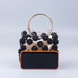 2022 Black Luxury Party Bag Hand Beaded Evening Bag High Quality Women's Hollow Bag Fashion Handbag Z404