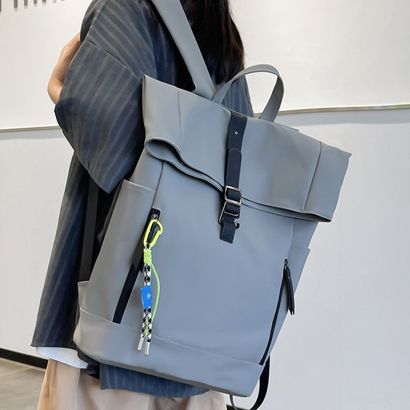 Kylethomasw Lady's Leisure Large Bag Men Laptop Backpack Woman Nylon Roll Top Male Travel bag Port School Backpacks For Teenage Girls Book