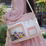 Kylethomasw 14 Inch JK Uniform Bag Backpack One-shoulder Messenger Bag Computer Bag School Bag Doll Bag For Teenage Girls