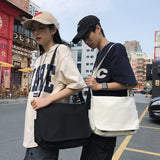 Kylethomasw Collage Student School Bags Women&Men Unisex Crossbody Bags Multipockets Messenger Bag Simple Nylon Shoulder Bag Bolso de Mujer