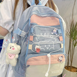 Kylethomasw New summer schoolbag for junior high school girls lovely colorBackpack for Student Female Girls Kawaii Laptop Book Pack
