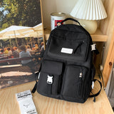 Kylethomasw Women Nylon Laptop Waterproof Travel School Backpacks Ladies Student Teen Girl Boy Book Bag Male Female College Backpack Trendy