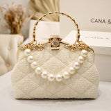 Kylethomasw Fashionable Elegant Celebrity Temperament Pearl Puff Bag Bag Winter New Trend Women's Bag One-shoulder Hand-held Cross-body