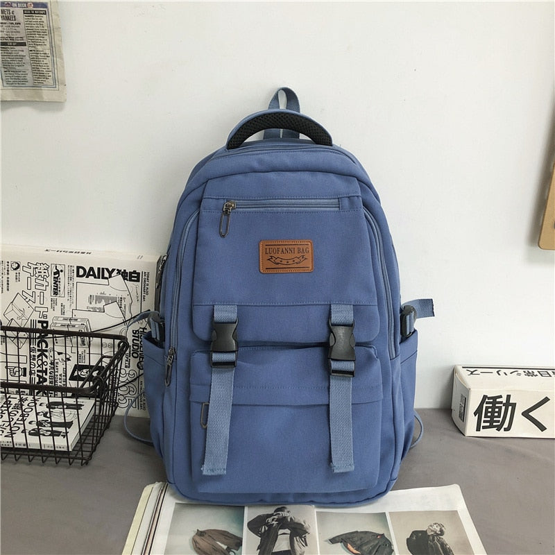 Kylethomasw Unisex Fashion Travel Bag College Couples Schoolbag Girls Laptop Backpack New Large Capacity Insert Buckle Nylon Backpack