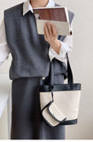 Kylethomasw New Ladies Shoulder Bag for Women Niche Fashion Stitching Canvas Tote Handbag Simple Versatile Bucket With Purse Pocket