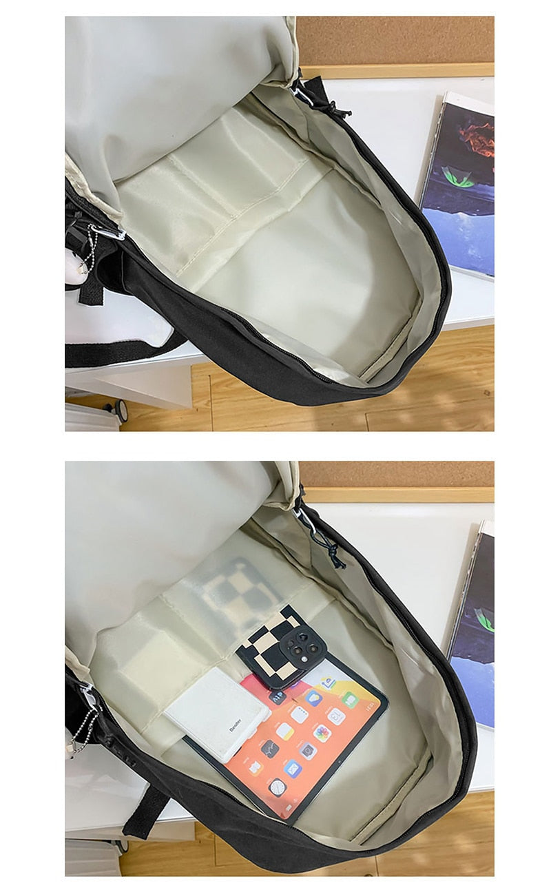 Kylethomasw Lady Trendy Waterproof Bag Girl Travel Book Backpack Female Laptop Leisure College Boys Backpack Fashion Women Nylon School Bags