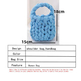 Kylethomasw Casual Thick Rope Woven Women Handbags Designer Crochet Small Tote Bag Luxury Knitted Hand Bags Trend Small Female Purses 2022