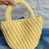 Kylethomasw Women's handbag, strawberry lovely woven bag, manual hook woven drum bag, finished product