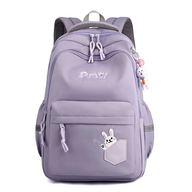 Kylethomasw Cute Multiple Pockets Women Backpack Large Capacity Nylon Travel Book Bag Unisex Preppy Schoolbag Student Laptop Backpacks