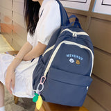 Kylethomasw Cartoon Embroidery Women Backpack Female Cute Nylon School Bag Girl Student Travel Bookbag Big Capacity Laptop Backpacks