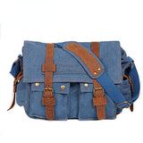 Kylethomasw Men Messenger Shoulder Bag Male Canvas Leather Vintage Patchwork Cross-bag High Qualtiy Daily Crossbody Bags