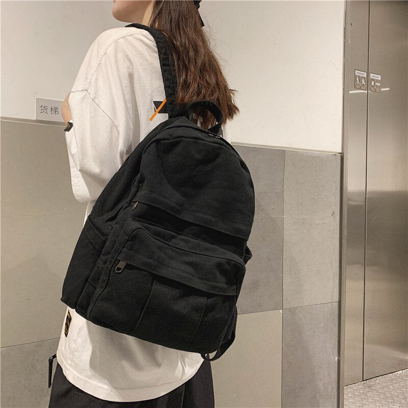 Kylethomasw Soft Canvas Woman School Backpack Man College Student Travel Rucksack A4 Book Schoolbag For Teenage Girl Boy New Mochila
