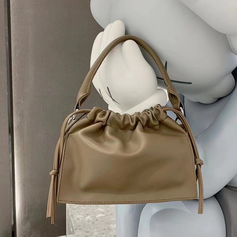 Designer Fashion Women's Handbag Soft Pleated Solid Color Shoulder Bag Large Capacity Luxury Shopping Tote Female Casual Bags