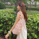 Kylethomasw 2023 New Female Shoulder  Pleated bag Versatile Solid Color Cloud Handbag Casual Adjustable para Crossbody dumpling bag