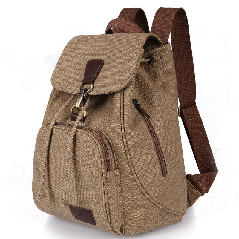 Retro Fashion Girls' Outdoor Canvas Backpack Schoolbag Fashion Backpack