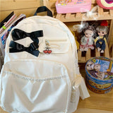 Kylethomasw Cute Lolita Womens Backpacks Nylon Bows Kawaii Students Bag Teenages Japanese Style Summer Fashion Female New In Backpacks