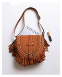 Kylethomasw Autumn And Winter Ladies Shoulder Bag Genuine Leather big Tassel Women Handbags New Fashion Rivets Crossbody Bag For Female