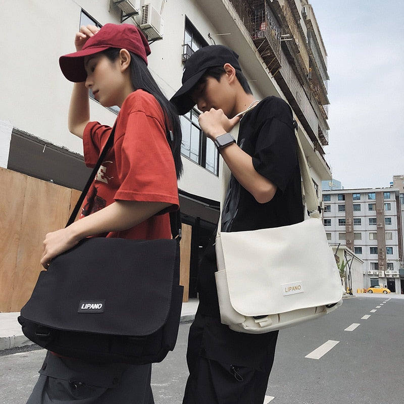 Kylethomasw Korean Fashion Casual Nylon Bag Women&Men Unisex Shoulder Bag Collage Student Crossbody Bags School Book Bag Messenger Bag Bolso