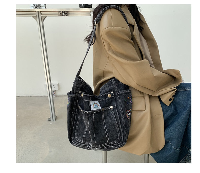 Kylethomasw Luxury designer jeans bags women denim chain crossbody bags for women women's handbags shoulder bags messenger female