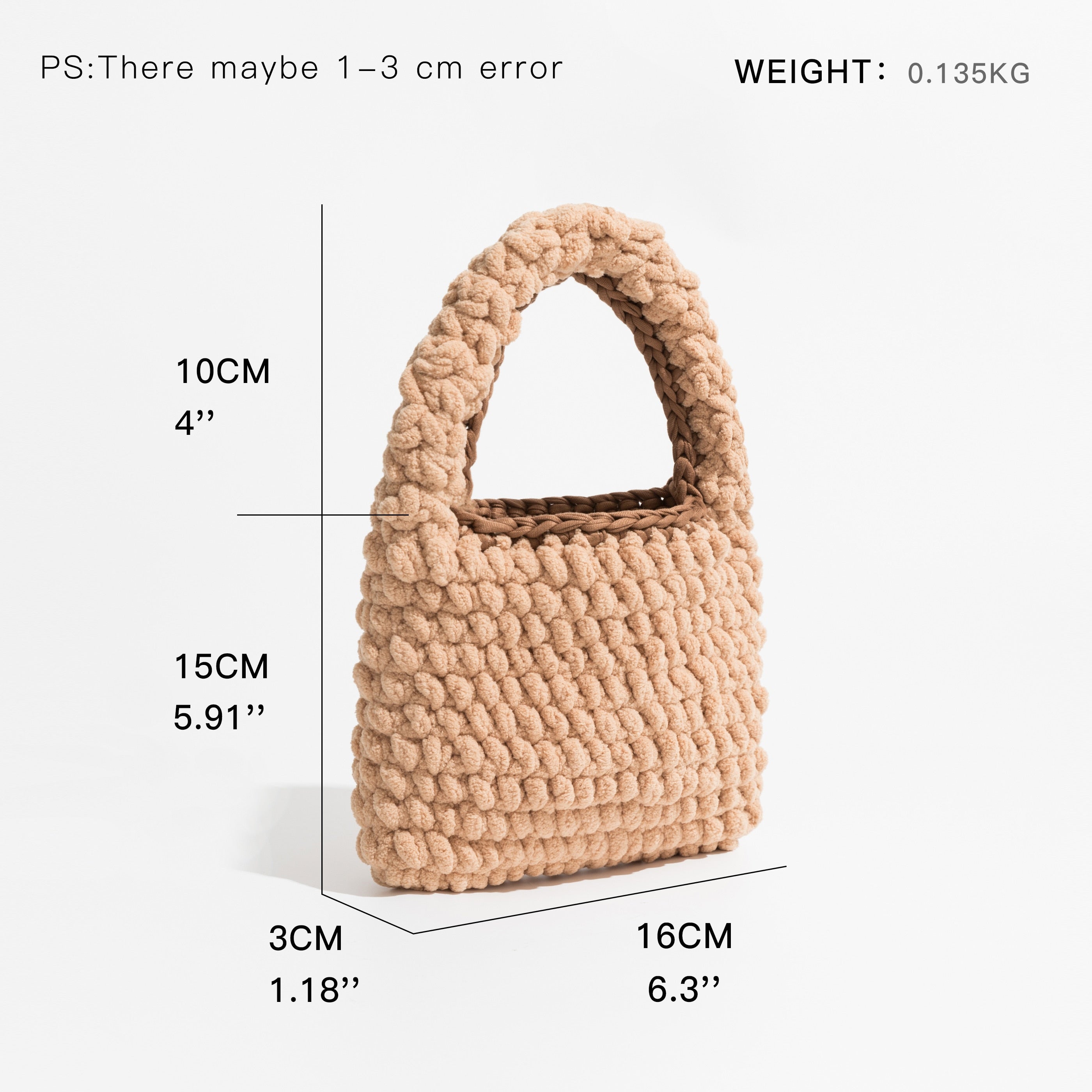 Kylethomasw Casual Panelled Knitted Women Handbags Crochet Lady Hand Bags Small Tote Female Purses Cute Handmade Woven Lady Bag Winter