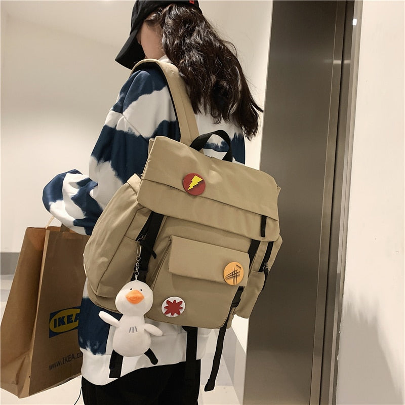 Kylethomasw Fashion Women Backpack College Student Backpack for Teenage Girl School Bags Large Capacity Travel Rucksack Japanese Bag Preppy