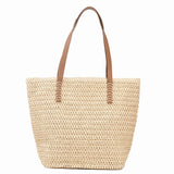 Kylethomasw Women Fashion Bag Summer Large Capacity Straw Shoulder Bag Rattan Beach Bags Woven Handle Bag Casual Lady Totes Shopping Handbag