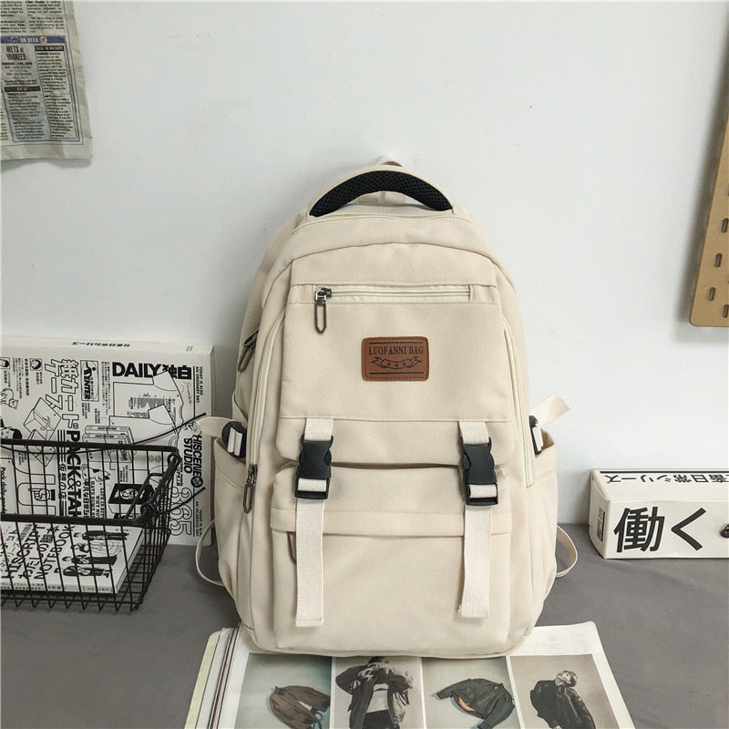 Kylethomasw Unisex Fashion Travel Bag College Couples Schoolbag Girls Laptop Backpack New Large Capacity Insert Buckle Nylon Backpack