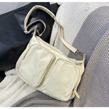 Kylethomasw Tilorrraine solid color double pocket locomotive messenger bag street style new single shoulder  crossbody bags for women