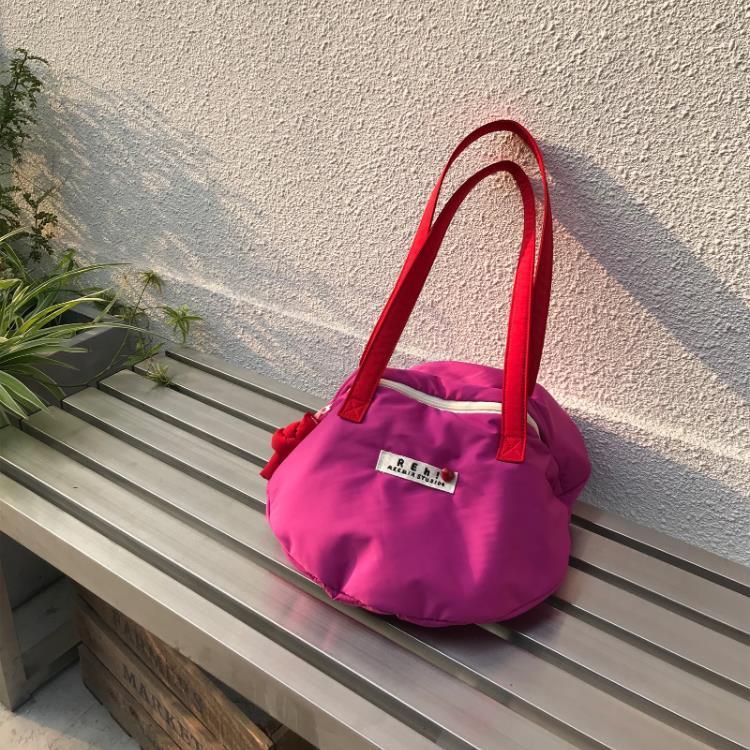 Kylethomasw Women Bag New Nylon Bucket Fashion Solid Zipper SOFT Shoulder Bag Purses and Handbags Luxury Designer rose Red Tote Bag