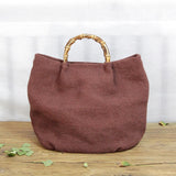 Kylethomasw Women Cotton Linen Shoulder Bag Vintage Simple Bag Cotton And Linen Casual Shopping Bag Large Capacity Tote Bag Purses Handbag