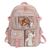 Kylethomasw Cute Women Backpacks Waterproof Multi-Pocket Nylon School Backpack for Student Female Girls Kawaii Laptop Book Pack Mochilas