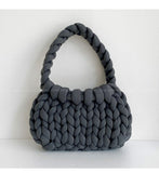 Kylethomasw Casual Crochet Women Shoulder Bags Knitted Lady Handbags Handmade Woven Cute Small Tote Bag Trend Female Purses Winter