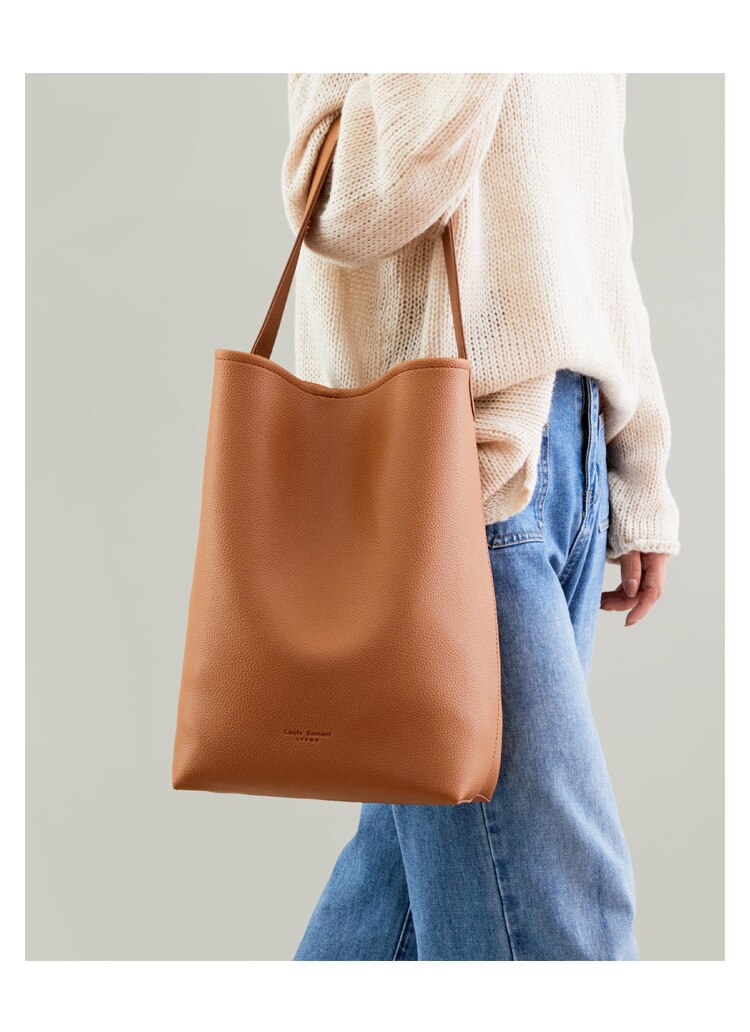 Kylethomasw  Ladies Luxury Designer Solid Color Tote Bag Large Capacity Ladies Purse Fashion Vintage Ladies Shoulder Bag Shopping Bag