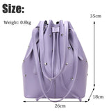 Kylethomasw 2 Pcs Set High Quality Luxury Famous Brand Designer Leather Women Backpack Female Shoulder Bags forTeenager Girls Lady Fashion