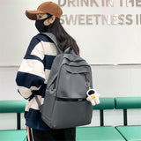 Kylethomasw 3 Pcs Set Harajuku Women Laptop Backpack Coating School Bags for Teenage Girl Kawaii College Student Kids Book Bag Rucksack