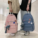 Kylethomasw Waterproof Nylon Men Women School Backpack Fashion Travel Lady Bag Trendy Girl Boy Laptop College Backpack Female Male Book Bags