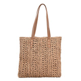 Bags for Women Straw Hand-woven Handbag Lady Casual Solid Color Large Capacity Top-handle Bag Luxury Brand Designer Handbags