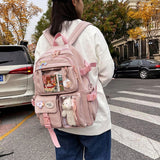 Kylethomasw Cute Women Backpacks Waterproof Multi-Pocket Nylon School Backpack for Student Female Girls Kawaii Laptop Book Pack Mochilas